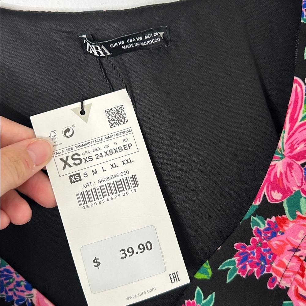 Zara Floral Crop Top NWT - Picture 3 of 7
